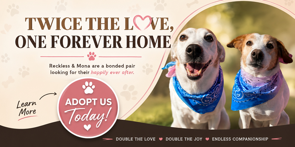 Reckless and Mona - Adopt Us Today